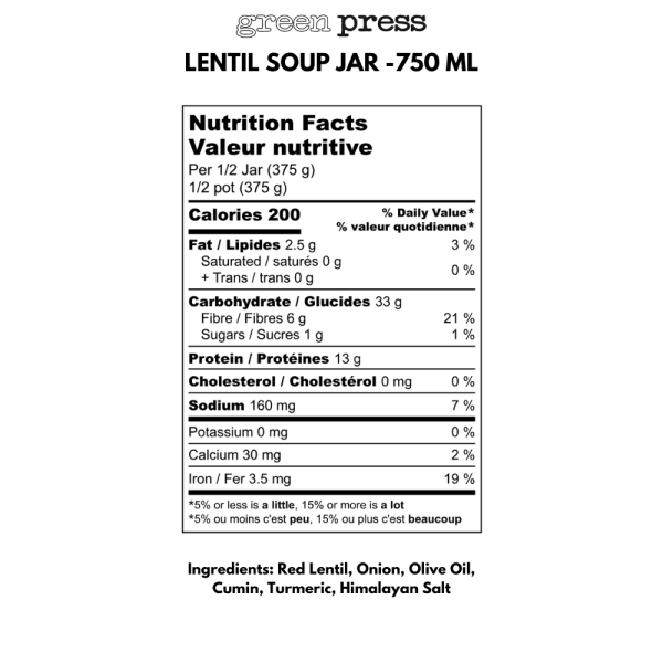 Lentil Soup - 750 mL - Image 2