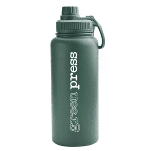 Green Press Stainless Steel Water Bottle 32oz