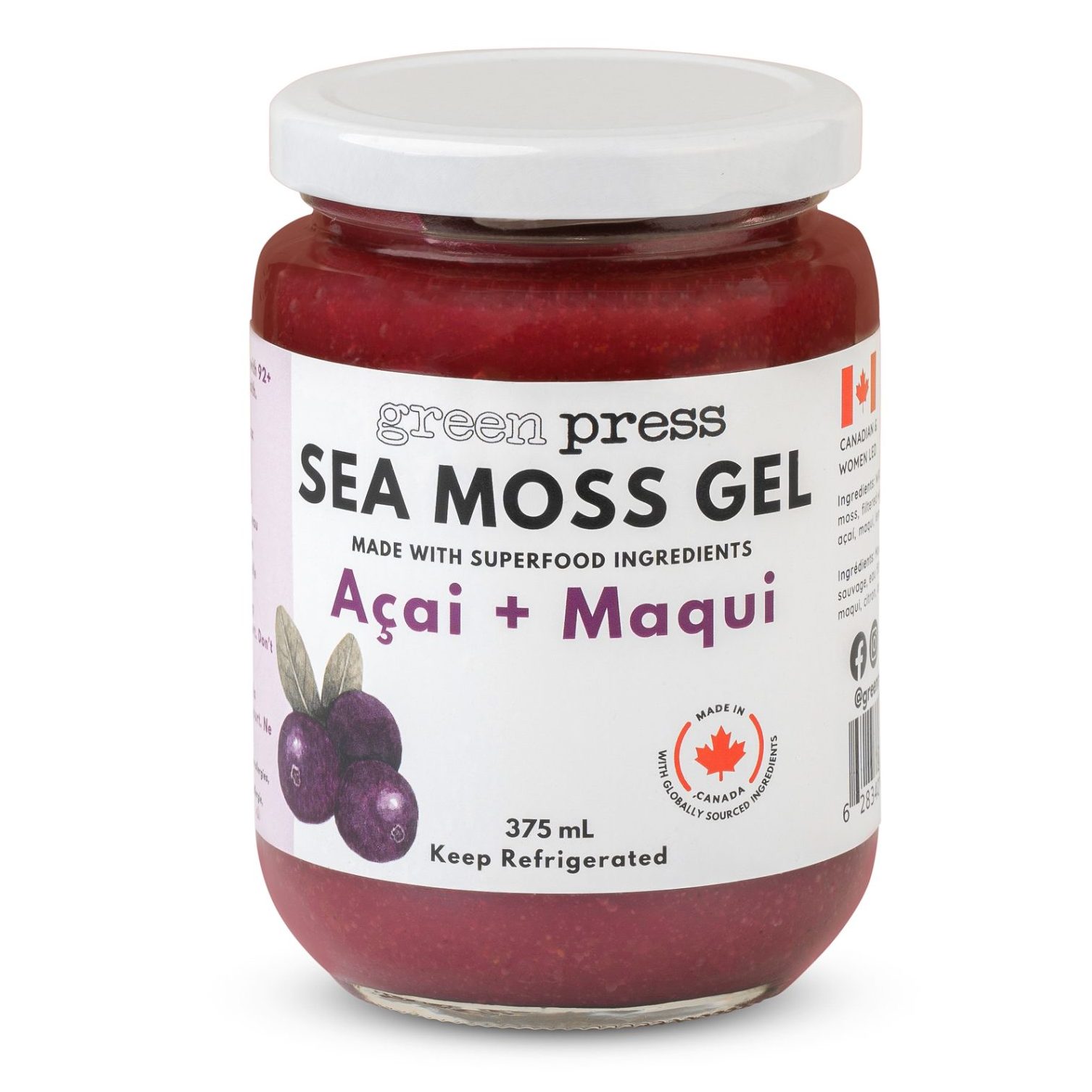 Sea Moss Gel Açai + Maqui – 375 mL