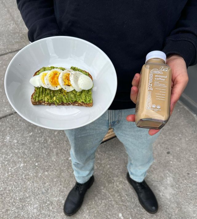 Nothing beats a hearty breakfast 🍴 of avocado toast 🥑, egg 🍳, and a cold Almond Coffee ☕️

#AvocadoToastLove #EggcellentBreakfast #AlmondCoffeeAddict 
#PowerBreakfast #HealthyEats #FoodieHeaven 
#StartTheDayRight #CoffeeAndToast #BreakfastGoals #MorningMotivation