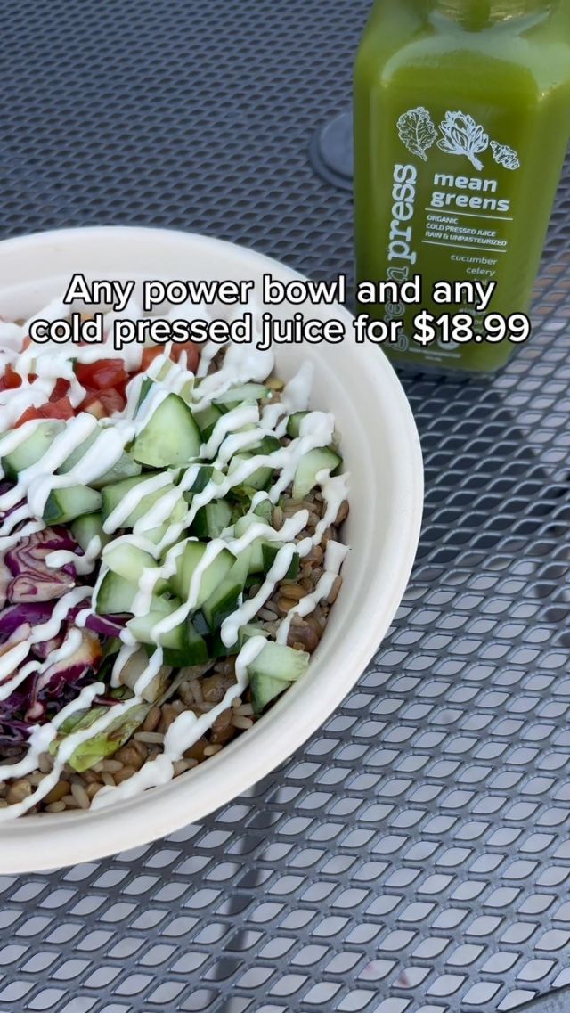 “🍲 + 🥤 = $18.99! Indulge in our September promo with any Power Bowl and a refreshing Cold Pressed Juice. A combo that’s as delicious as it is nutritious! 😋 #septemberpromo #HealthyEats”